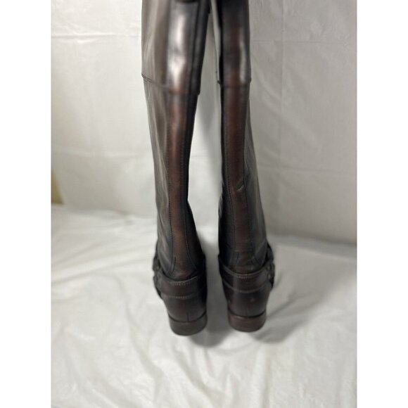 FRYE Melissa Harness Inside Zip Tall Brown Leather Boots Sz 6 B 76929 $438 - Picture 7 of 16